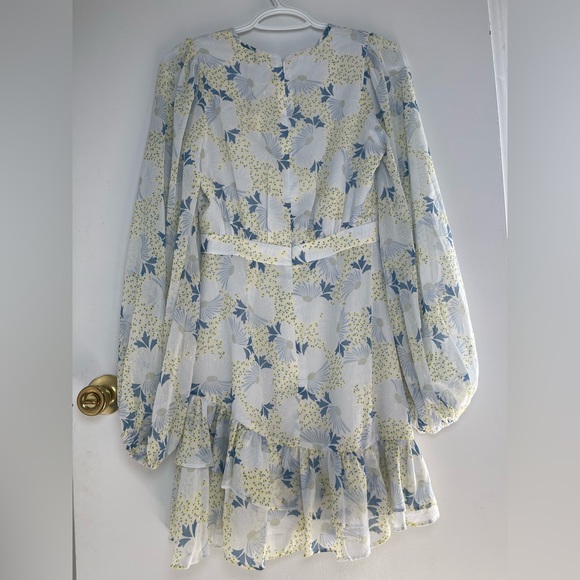 Ted Baker Suziiee floral-print woven mini dress With Asymmetric Ruffles Size 0 - Picture 3 of 16